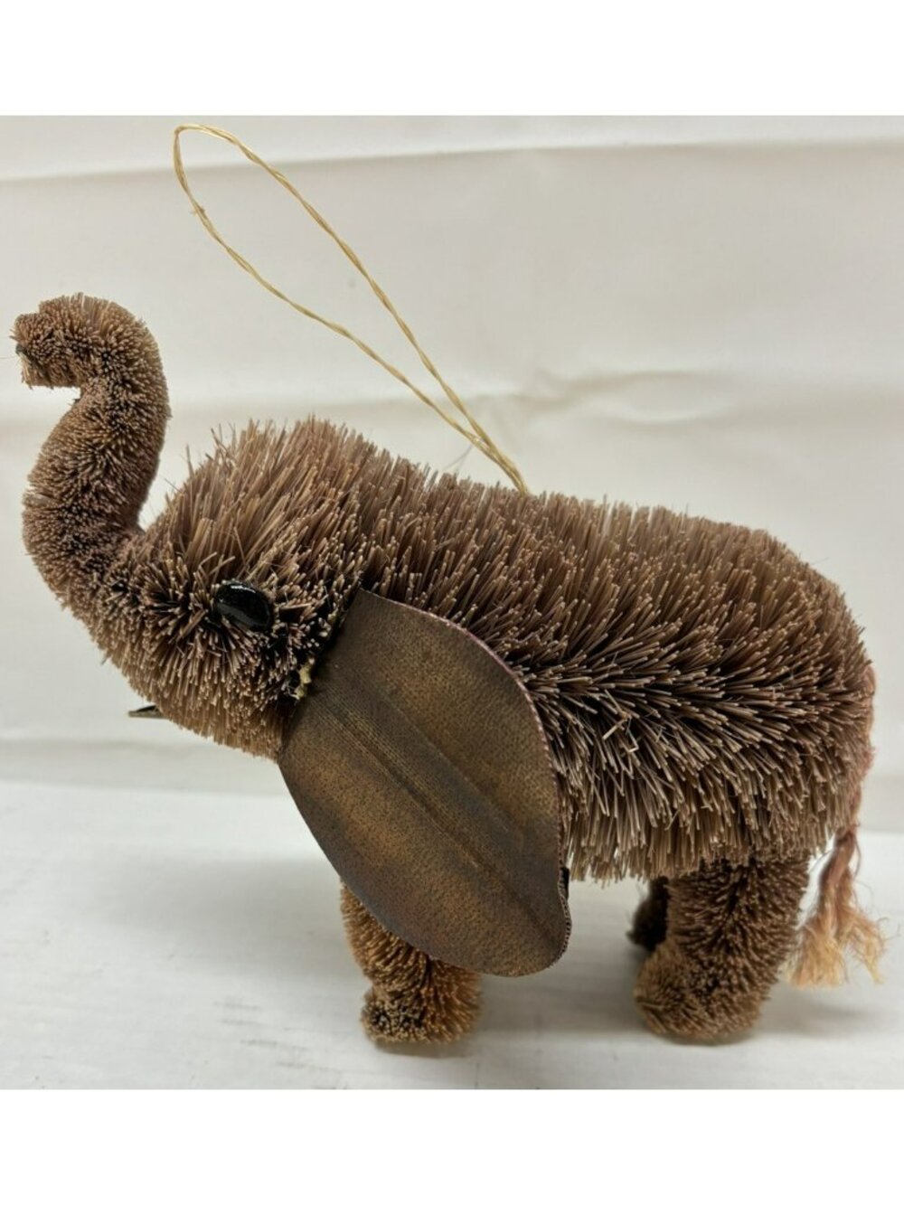 7" ELEPHANT Bottle/Bristle Brush Art Buri Sisal Animal Ornament Banana Leaf Ears